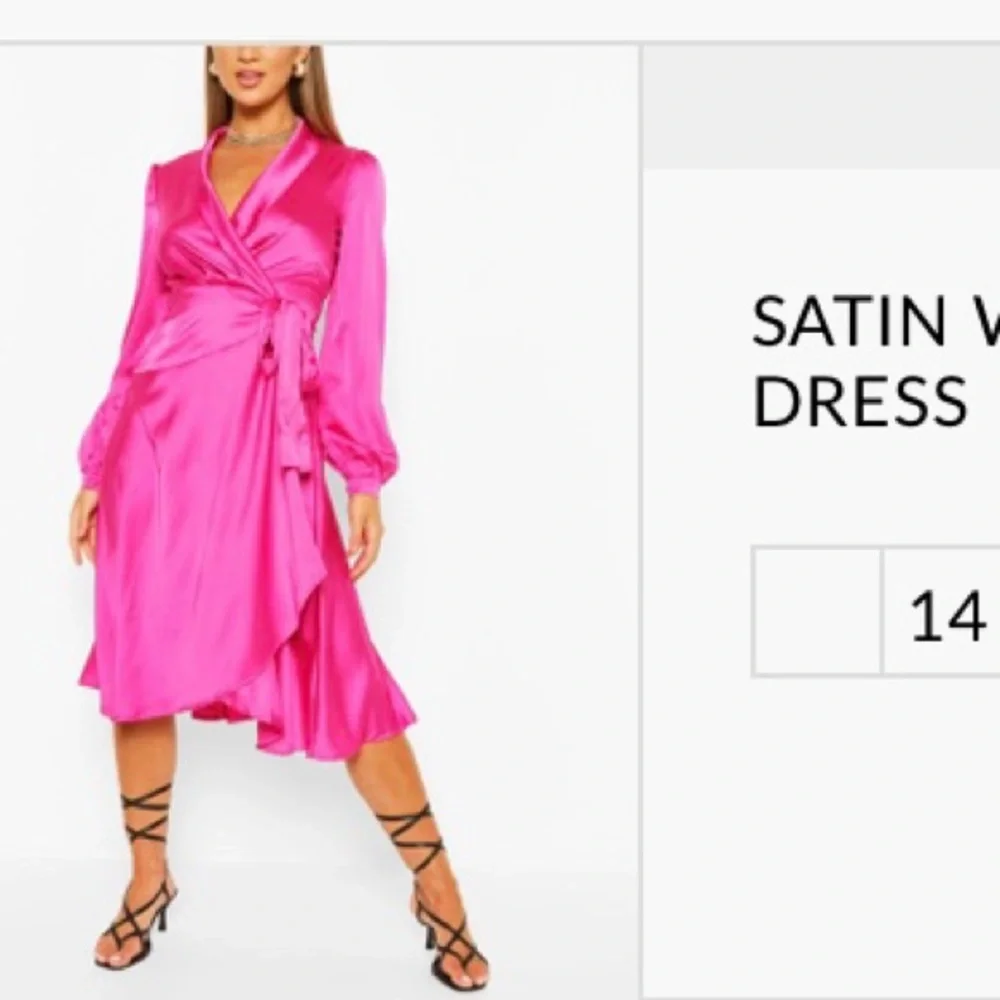 Boohoo Satin Wrap Skater Dress New missing tag 💙 multiple items make an offer - Picture 7 of 7